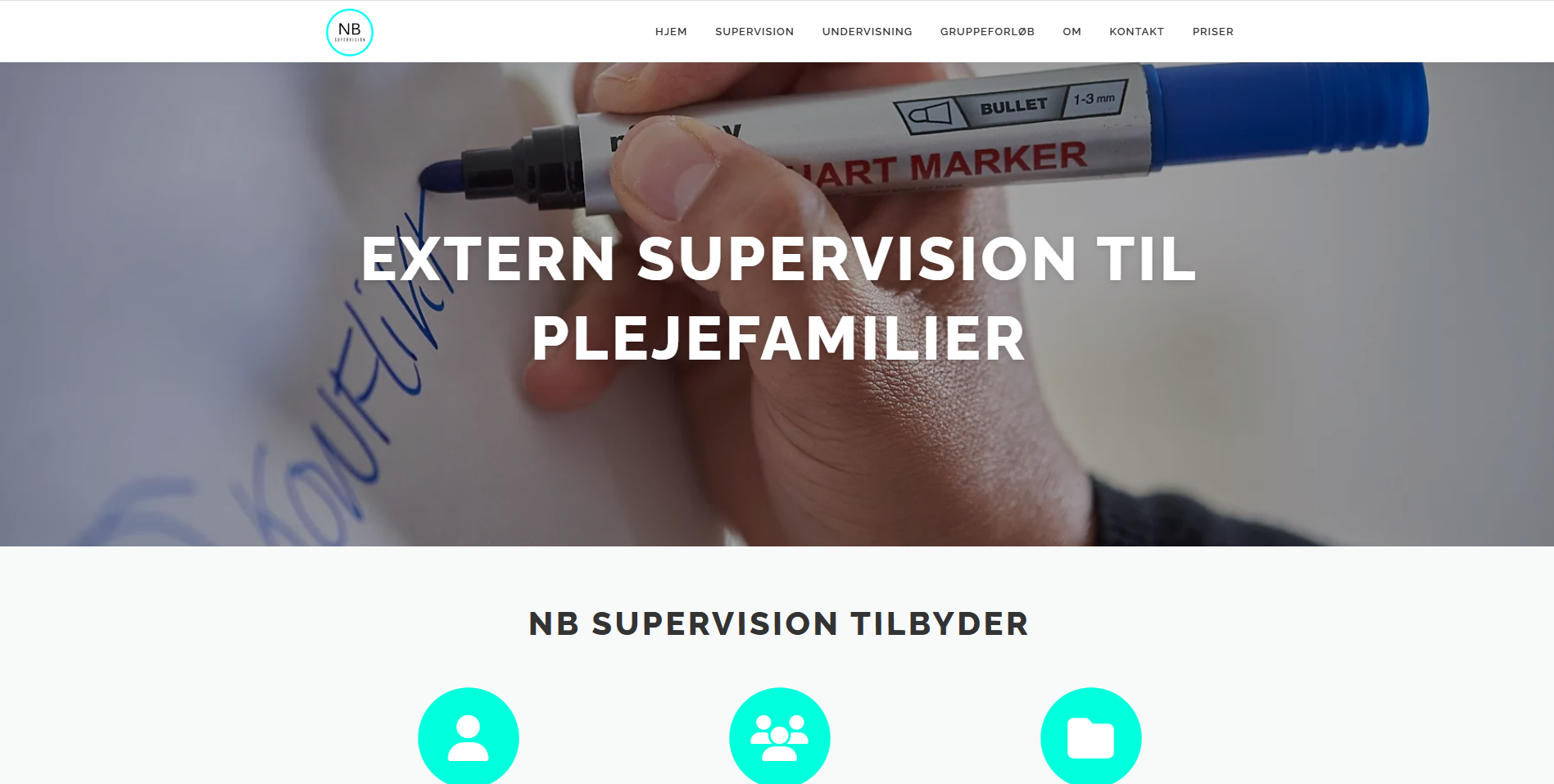 Screenshot af forsiden på nbsupervision.dk